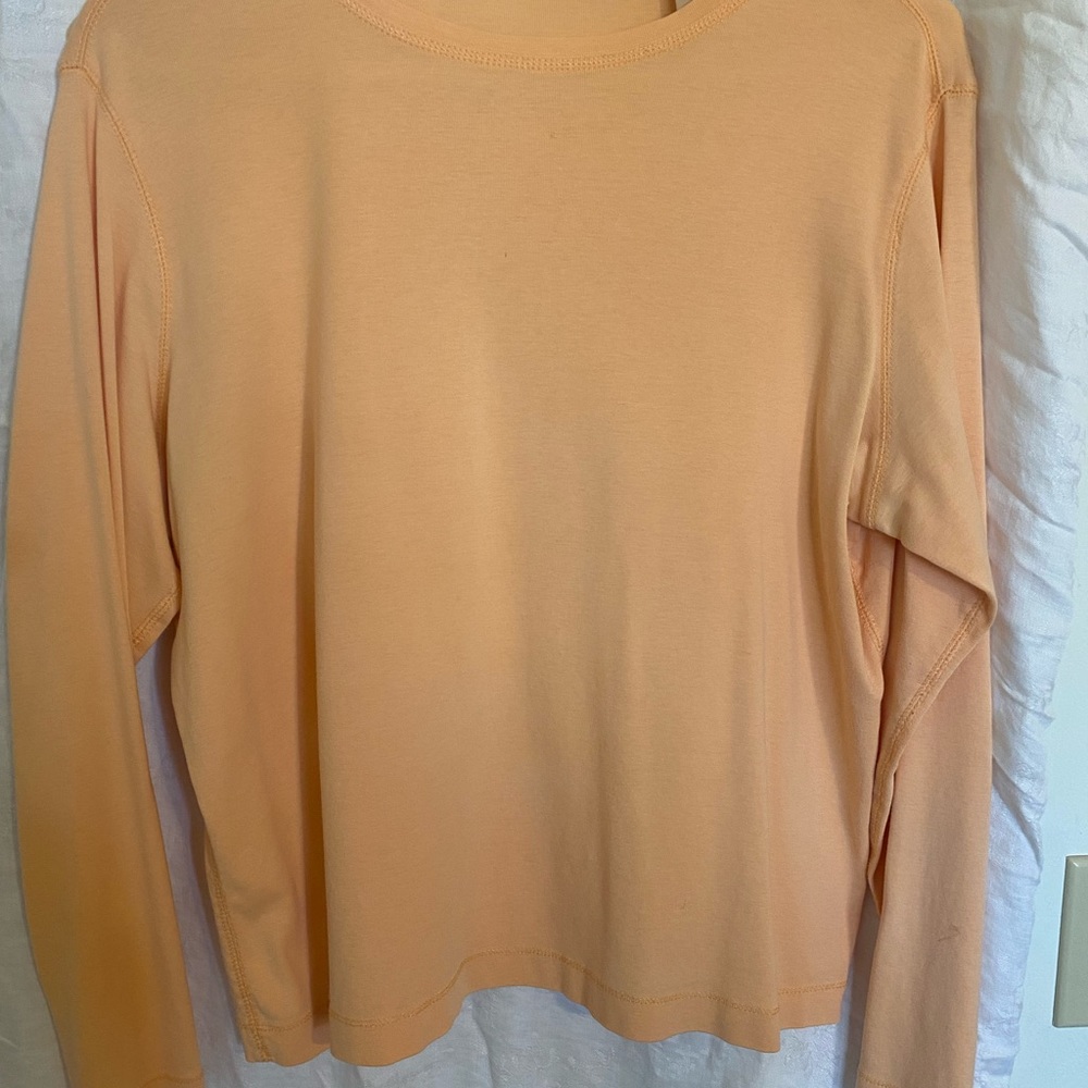 Kate Hill Peach colored long sleeve XL women's top